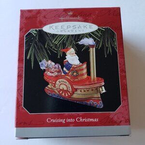NWT - Hallmark Keepsake Ornament 1998 Cruising into Christmas Santa & Steamboat